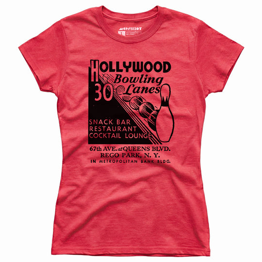Hollywood Bowling Lanes - Rego Park, NY - Vintage Bowling Alley - Women's T-Shirt