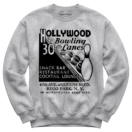Hollywood Bowling Lanes - Rego Park, NY - Vintage Bowling Alley - Unisex Sweatshirt
