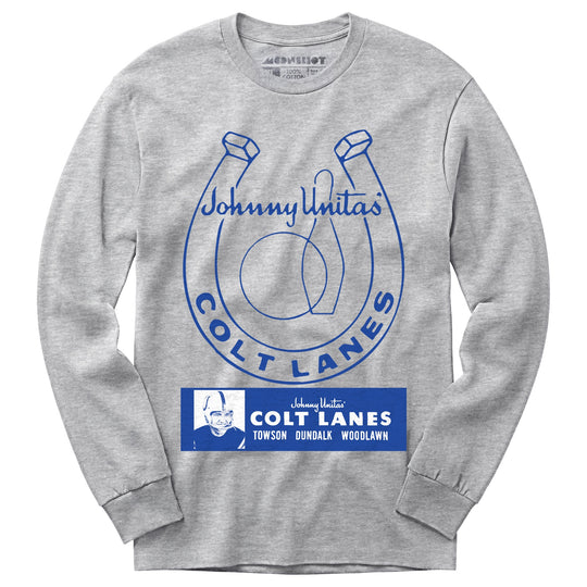 Johnny Unitas Colt Lanes - Maryland - Vintage Bowling Alley - Long Sleeve T-Shirt