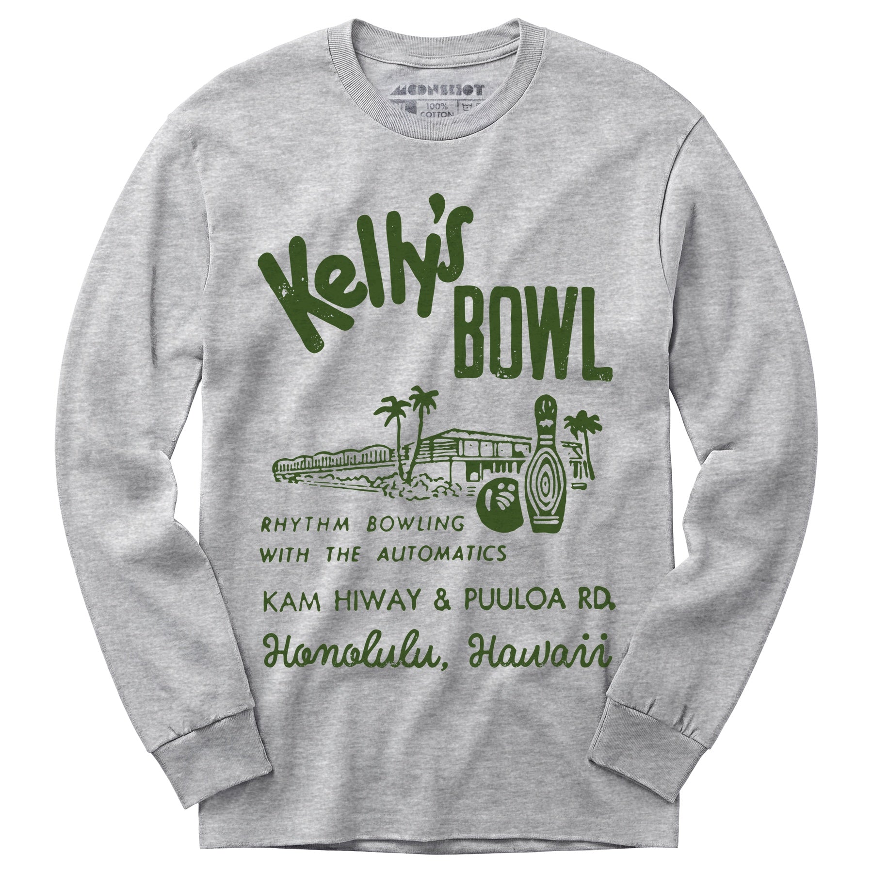 Kelly's Bowl - Honolulu, HI - Vintage Bowling Alley - Long Sleeve T-Shirt