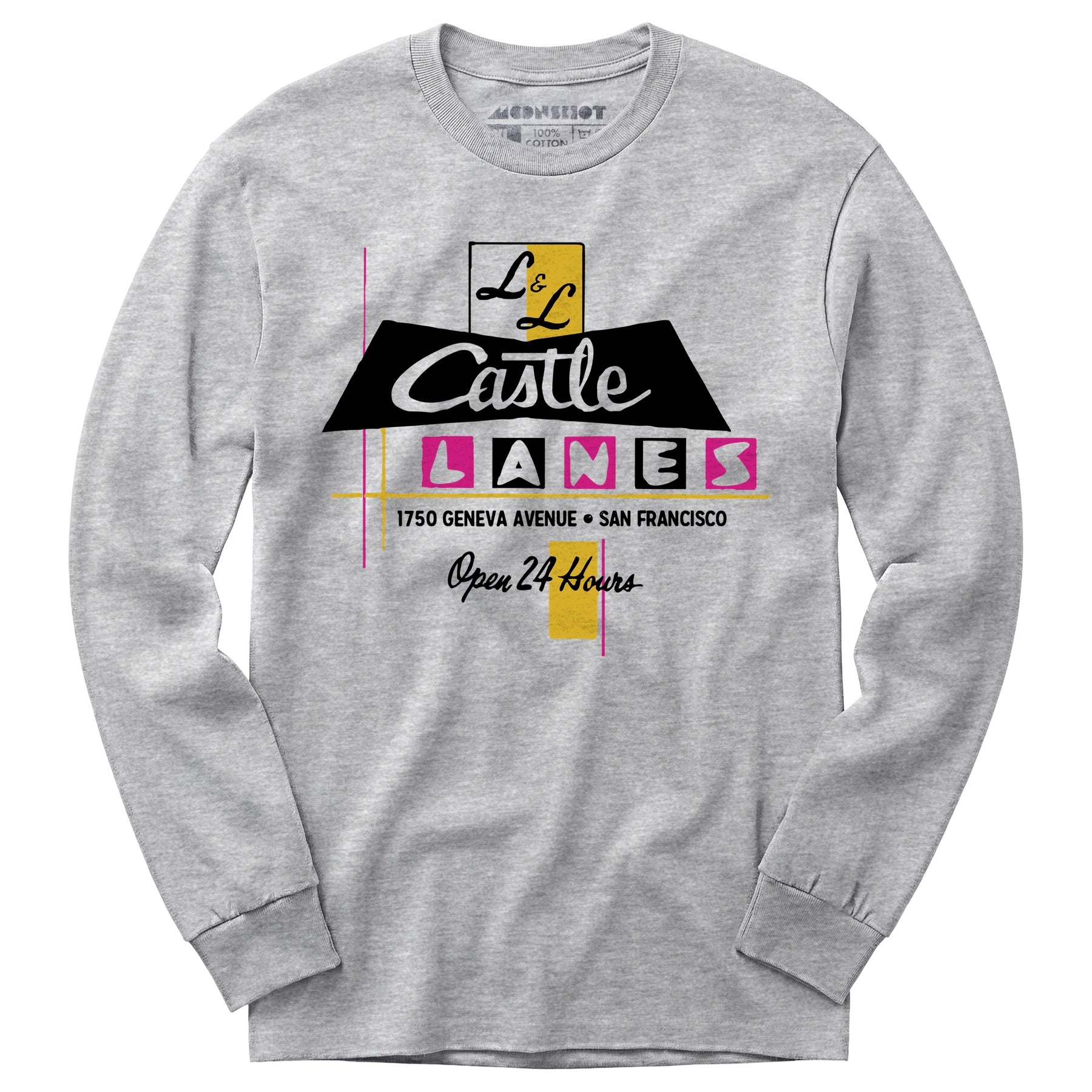 L & L Castle Lanes - San Francisco, CA - Vintage Bowling Alley - Long Sleeve T-Shirt