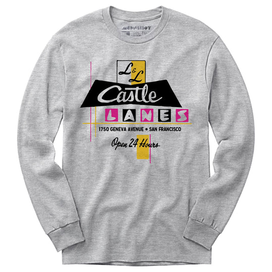 L & L Castle Lanes - San Francisco, CA - Vintage Bowling Alley - Long Sleeve T-Shirt
