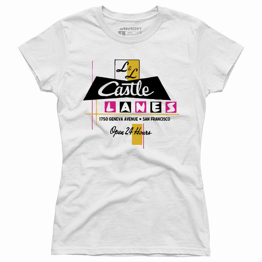 L & L Castle Lanes - San Francisco, CA - Vintage Bowling Alley - Women's T-Shirt