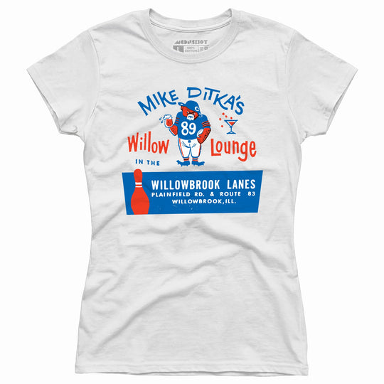 Mike Ditka's Willow Lounge - Willowbrook, IL - Vintage Bowling Alley - Women's T-Shirt