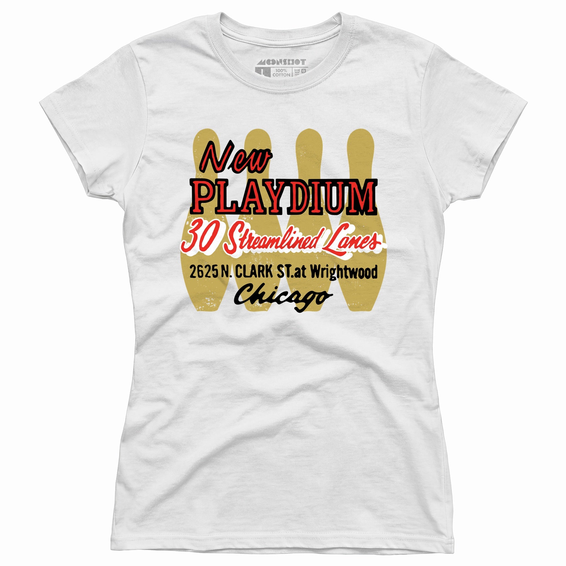 New Playdium - Chicago, IL - Vintage Bowling Alley - Women's T-Shirt