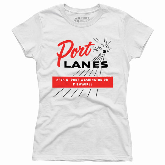 Port Lanes - Milwaukee, WI - Vintage Bowling Alley - Women's T-Shirt
