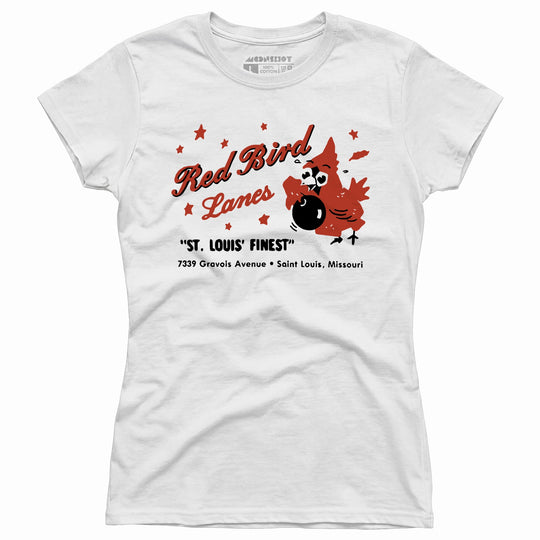 Red Bird Lanes v1 - St. Louis, MO - Vintage Bowling Alley - Women's T-Shirt