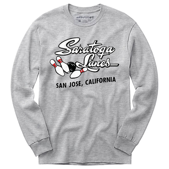 Saratoga Lanes - San Jose, CA - Vintage Bowling Alley - Long Sleeve T-Shirt
