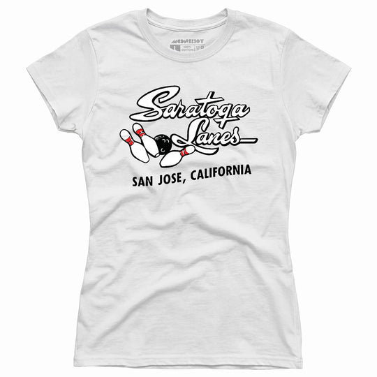 Saratoga Lanes - San Jose, CA - Vintage Bowling Alley - Women's T-Shirt