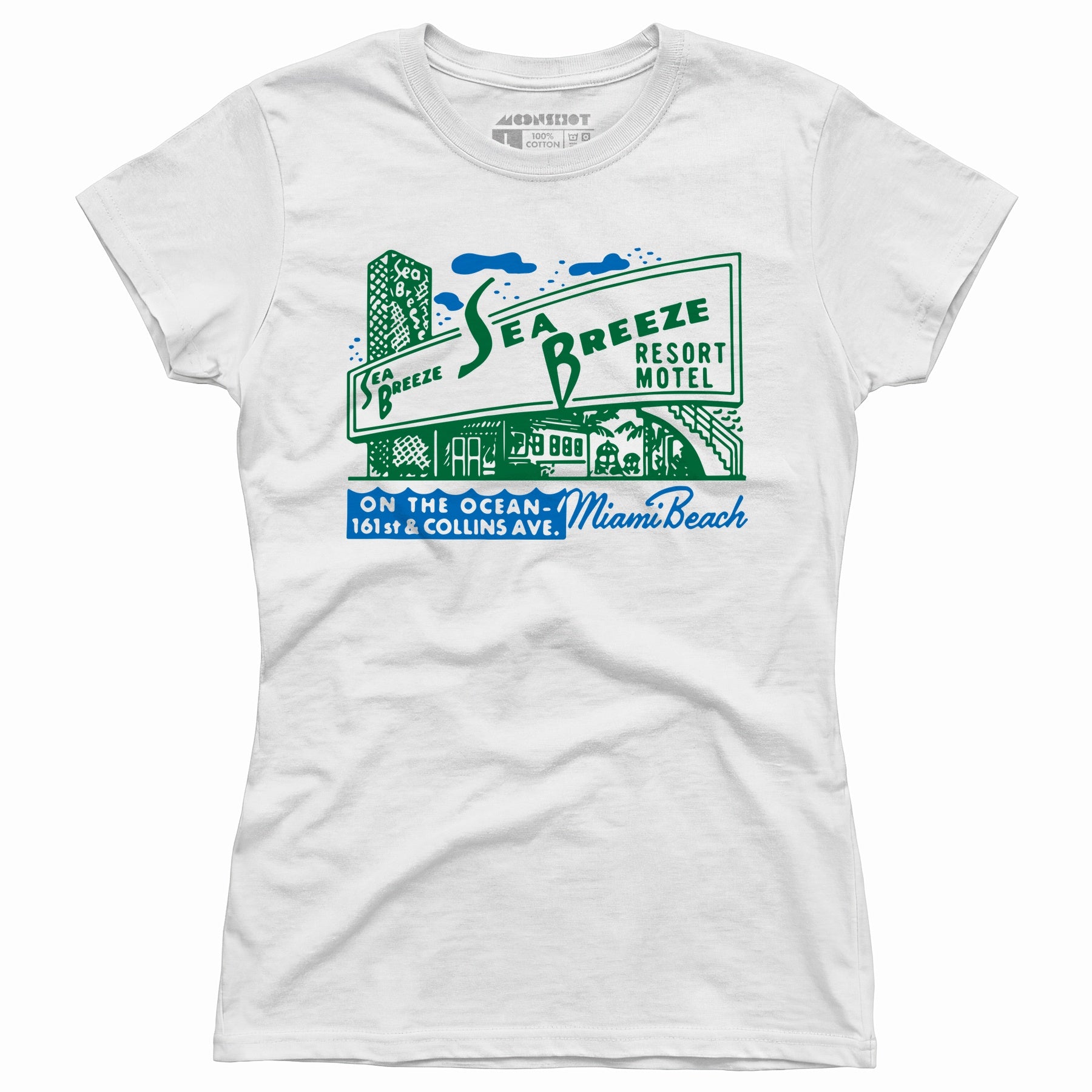Sea Breeze - Miami, FL - Vintage Motel - Women's T-Shirt