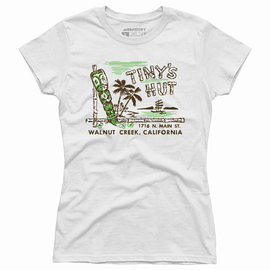 Tiny's Hut - Walnut Creek, CA - Vintage Tiki Bar - Women's T-Shirt