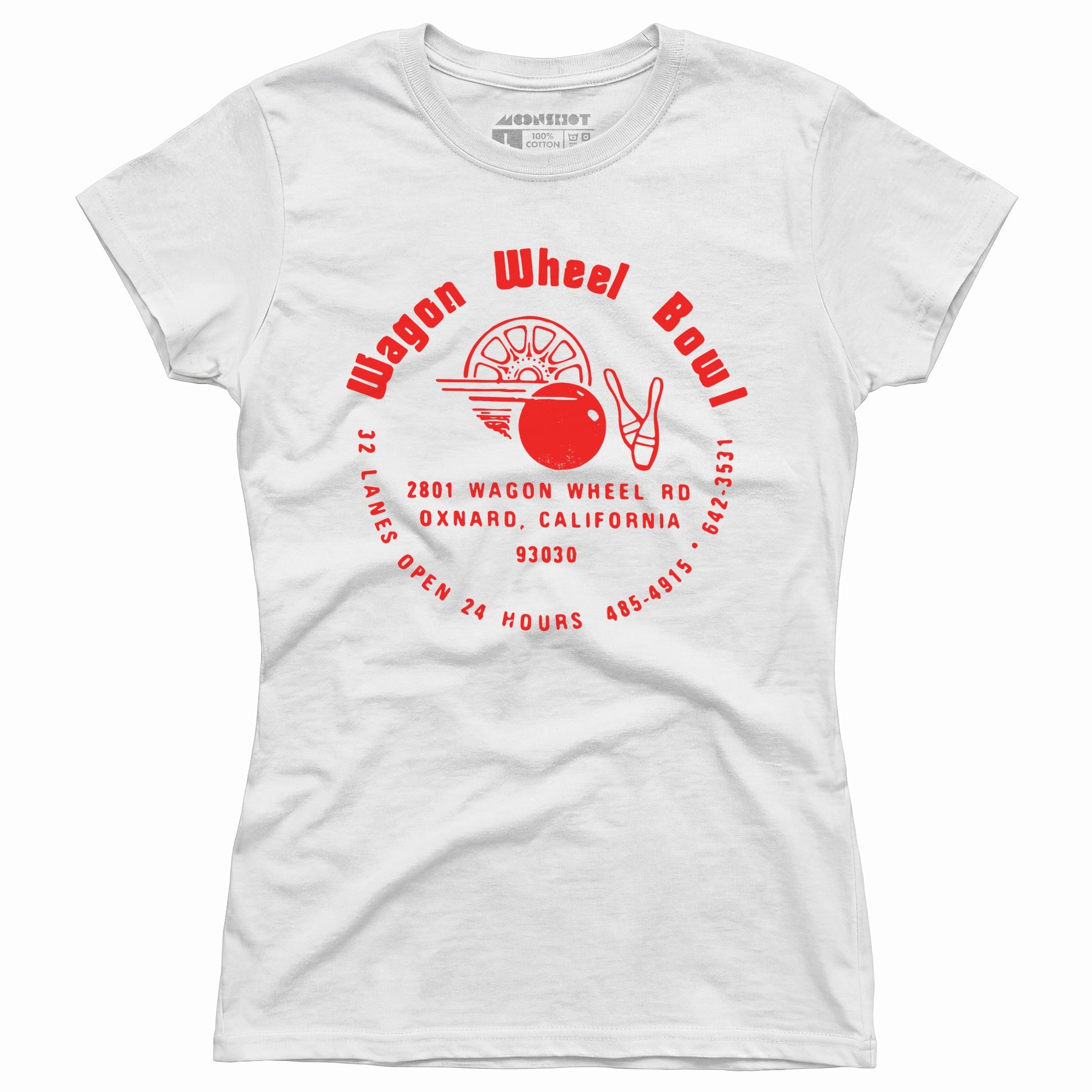 Wagon Wheel Bowl - Oxnard, CA - Vintage Bowling Alley - Women's T-Shirt
