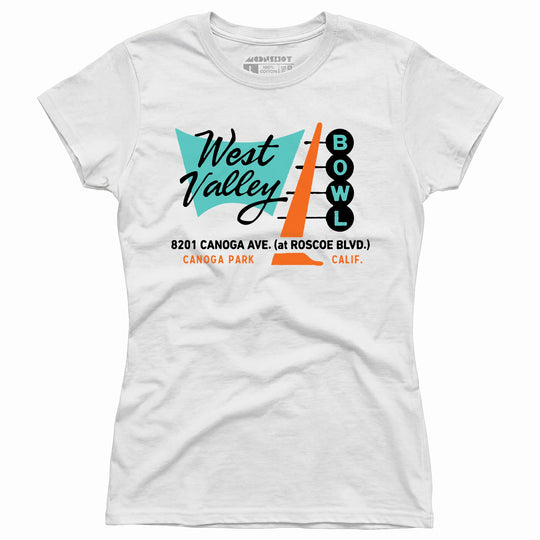West Valley Bowl - Canoga Park, CA - Vintage Bowling Alley - Women's T-Shirt