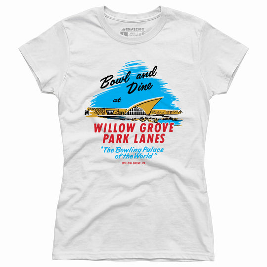 Willow Grove Park Lanes - Willow Grove, PA - Vintage Bowling Alley - Women's T-Shirt