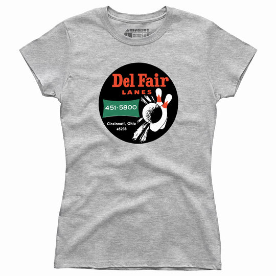 Del Fair Lanes - Cincinnati, OH - Vintage Bowling Alley - Women's T-Shirt