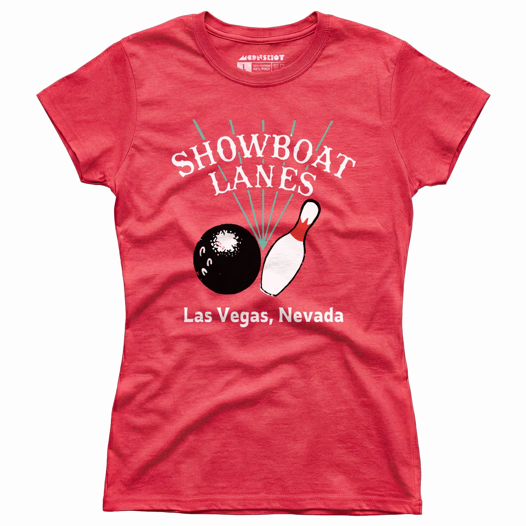 Showboat Lanes - Las Vegas, NV - Vintage Bowling Alley - Women's T-Shirt