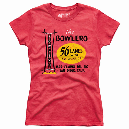 The Bowlero - San Diego, CA - Vintage Bowling Alley - Women's T-Shirt