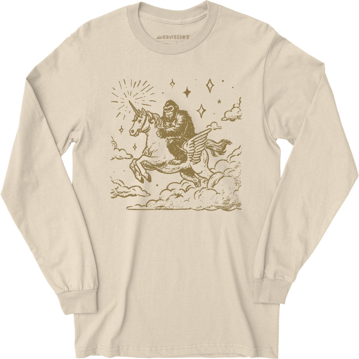 Bigfoot Riding On a Unicorn - Long Sleeve T-Shirt