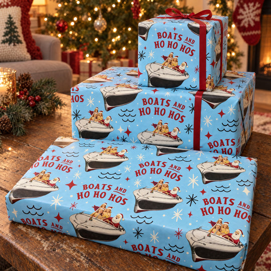 Boats and Ho Ho Hos - Gift Wrapping Paper