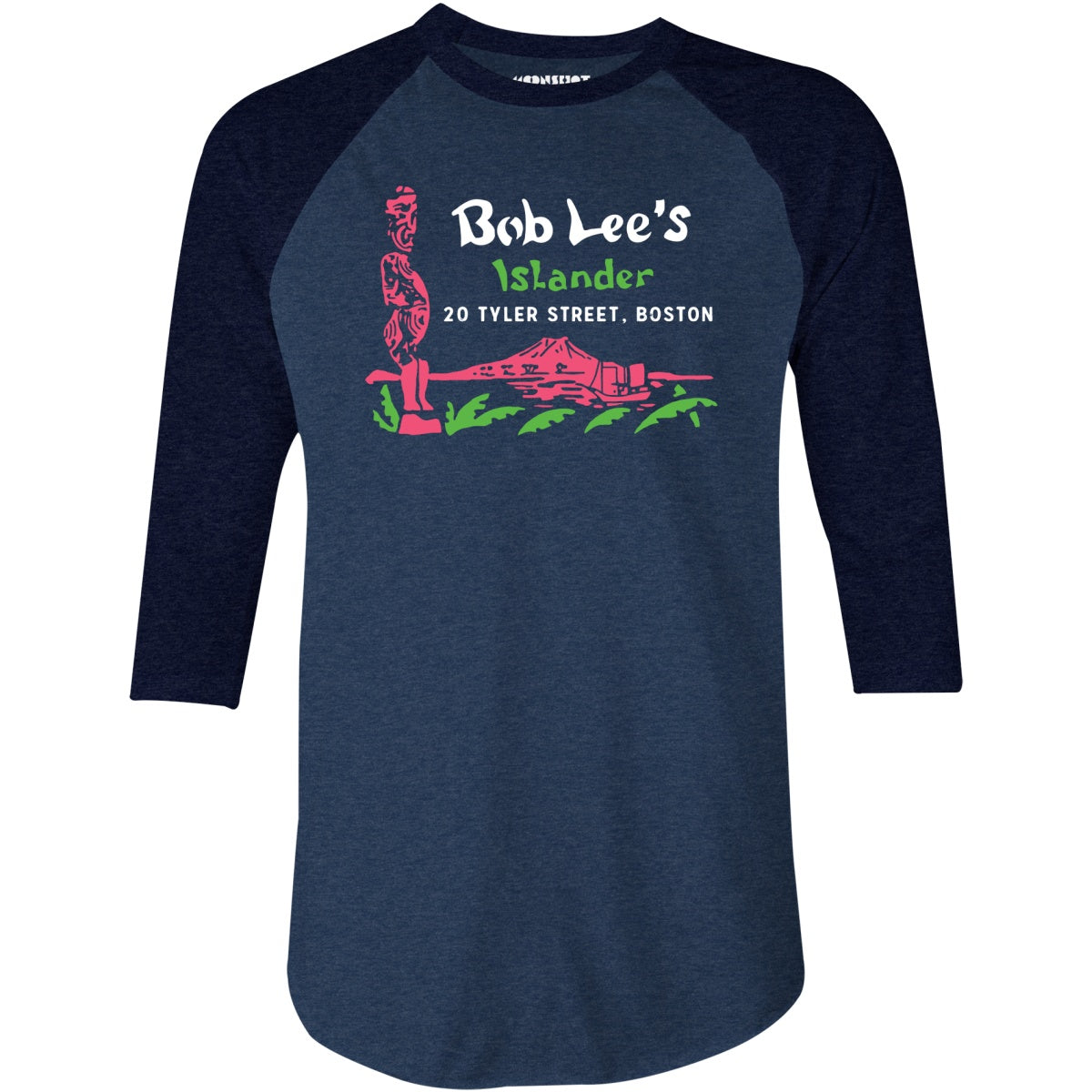 Bob Lee's Islander - Boston, MA - Vintage Tiki Bar - 3/4 Sleeve Raglan T-Shirt