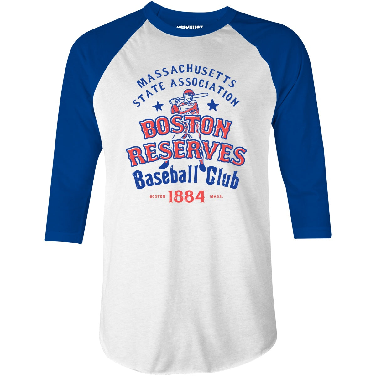 Boston Reserves - Massachusetts - Vintage Defunct Baseball Teams - 3/4 Sleeve Raglan T-Shirt