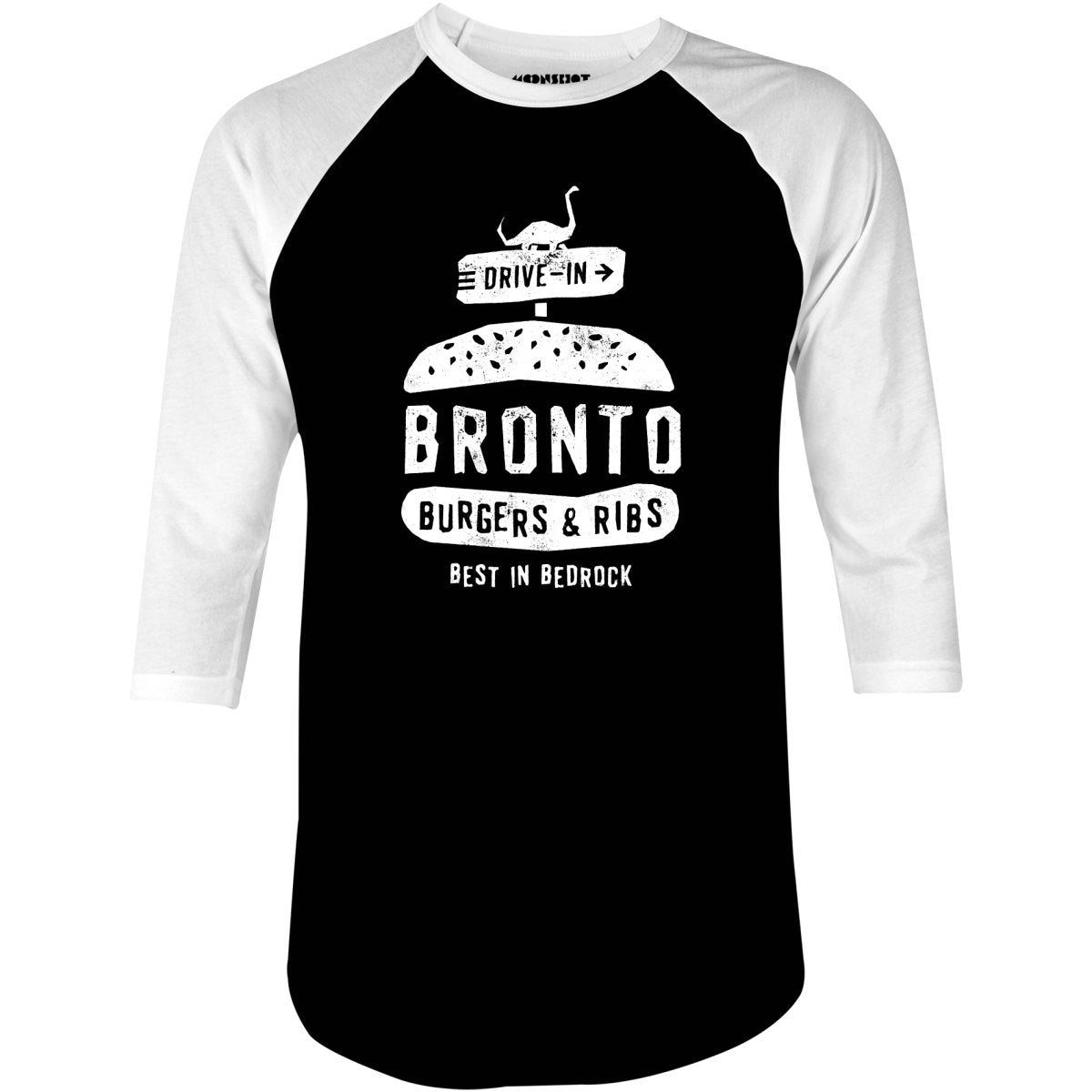Bronto Burgers & Ribs - 3/4 Sleeve Raglan T-Shirt