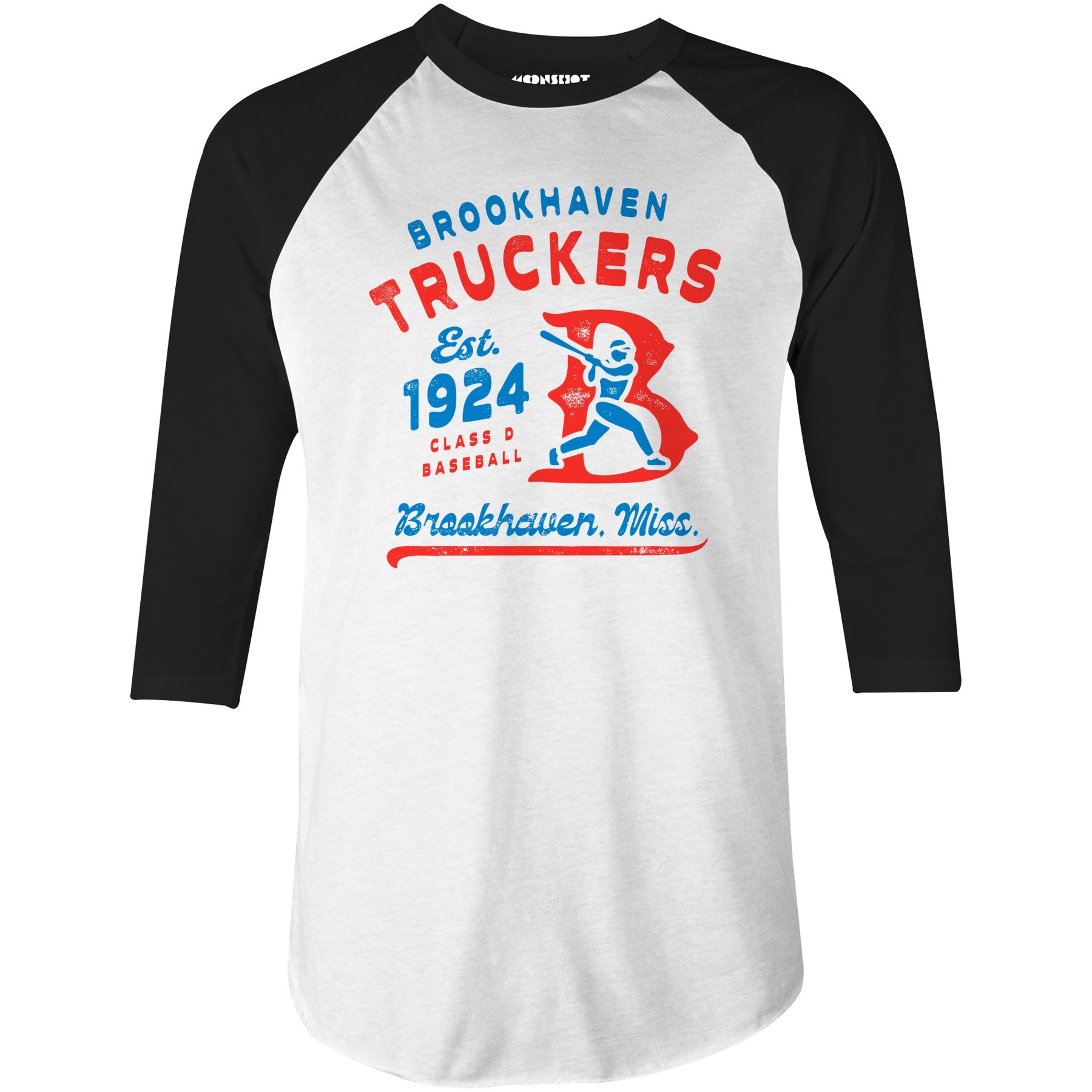 Brookhaven Truckers - Mississippi - Vintage Defunct Baseball Teams - 3/4 Sleeve Raglan T-Shirt