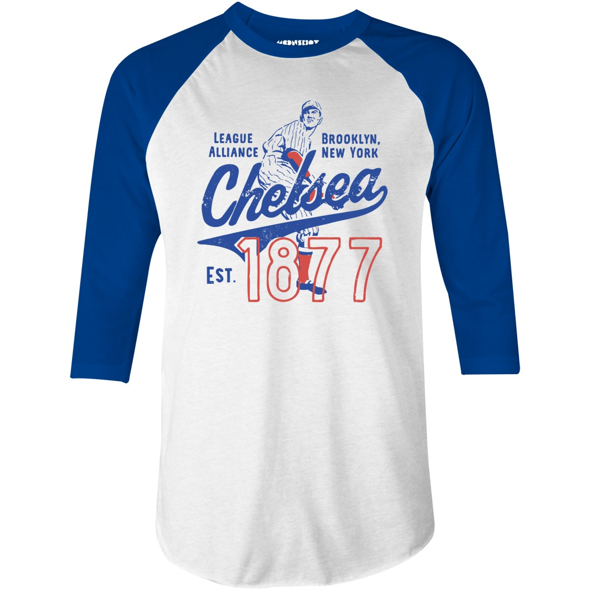 Brooklyn Chelsea - New York - Vintage Defunct Baseball Teams - 3/4 Sleeve Raglan T-Shirt
