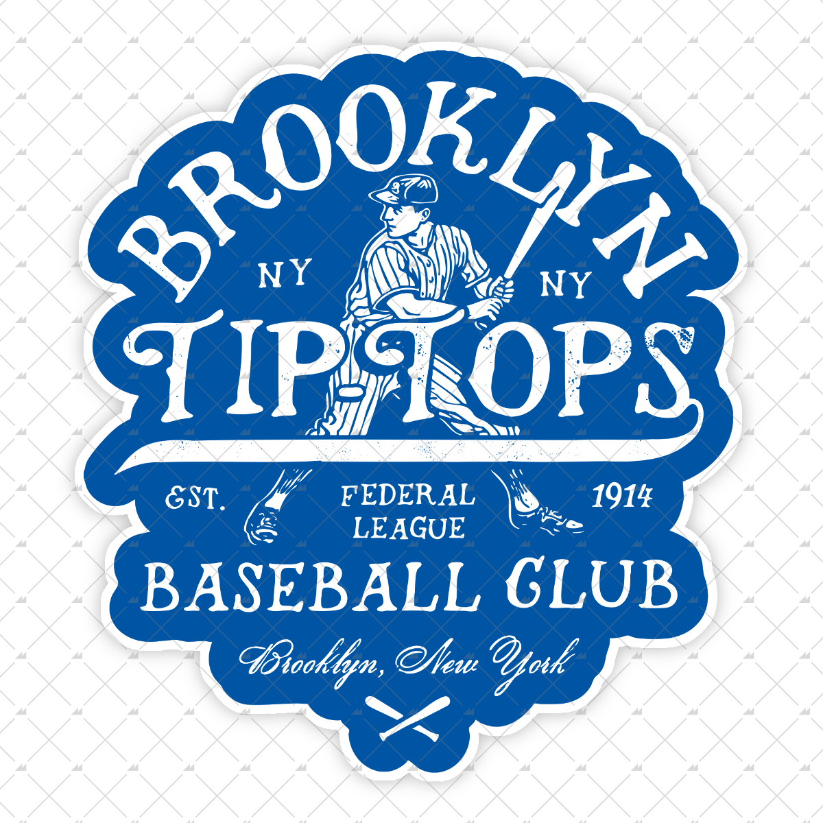 Brooklyn Tip Tops - New York - Vintage Defunct Baseball Teams - Sticker