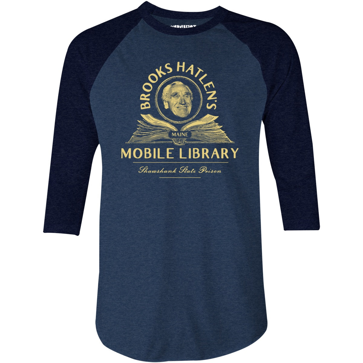 Brooks Hatlen's Mobile Library - 3/4 Sleeve Raglan T-Shirt