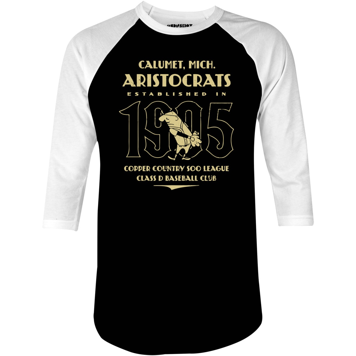 Calumet Aristocrats - Michigan - Vintage Defunct Baseball Teams - 3/4 Sleeve Raglan T-Shirt