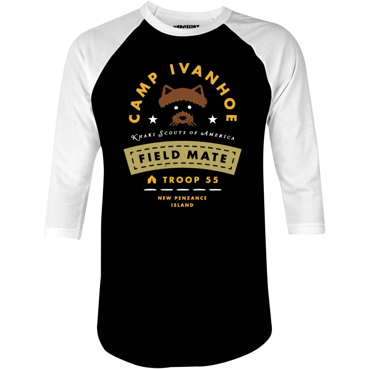 Camp Ivanhoe - Moonrise Kingdom - 3/4 Sleeve Raglan T-Shirt