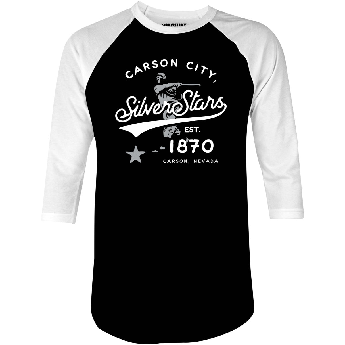 Carson City Silver Stars - Nevada - Vintage Defunct Baseball Teams - 3/4 Sleeve Raglan T-Shirt