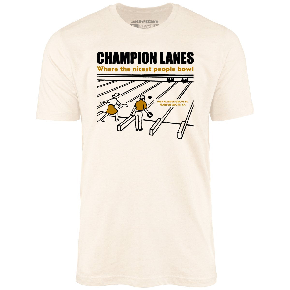 Champion Lanes - Garden Grove, CA - Vintage Bowling Alley - Unisex T-Shirt