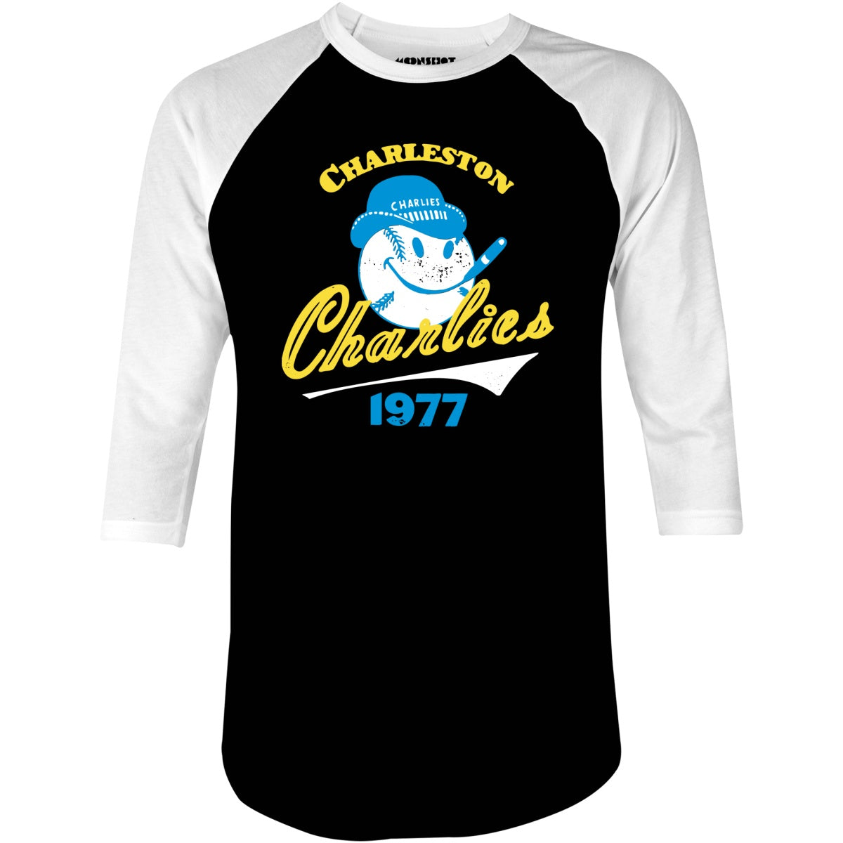 Charleston Charlies - West Virginia - Vintage Defunct Baseball Teams - 3/4 Sleeve Raglan T-Shirt