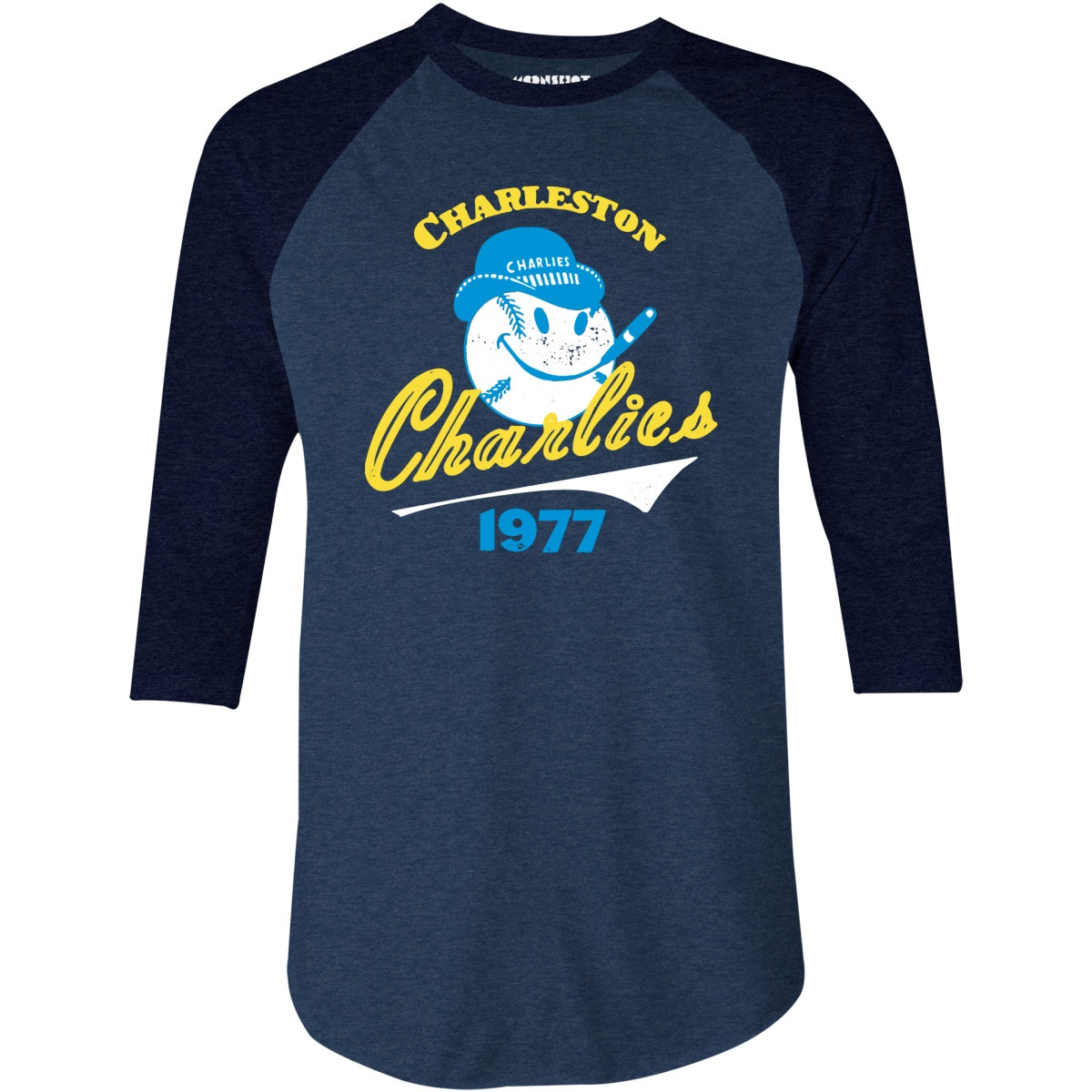 Charleston Charlies - West Virginia - Vintage Defunct Baseball Teams - 3/4 Sleeve Raglan T-Shirt