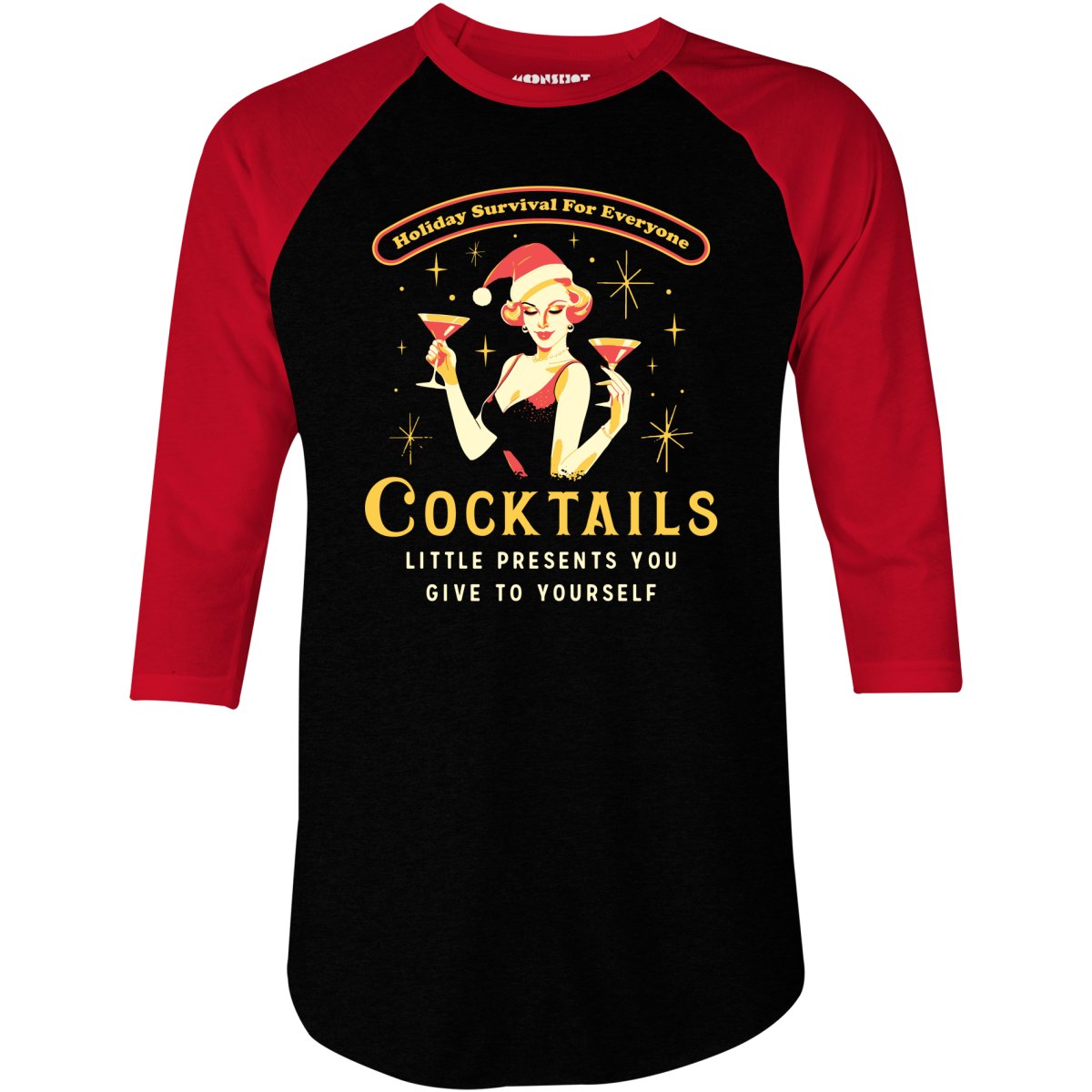 Christmas Cocktails - 3/4 Sleeve Raglan T-Shirt