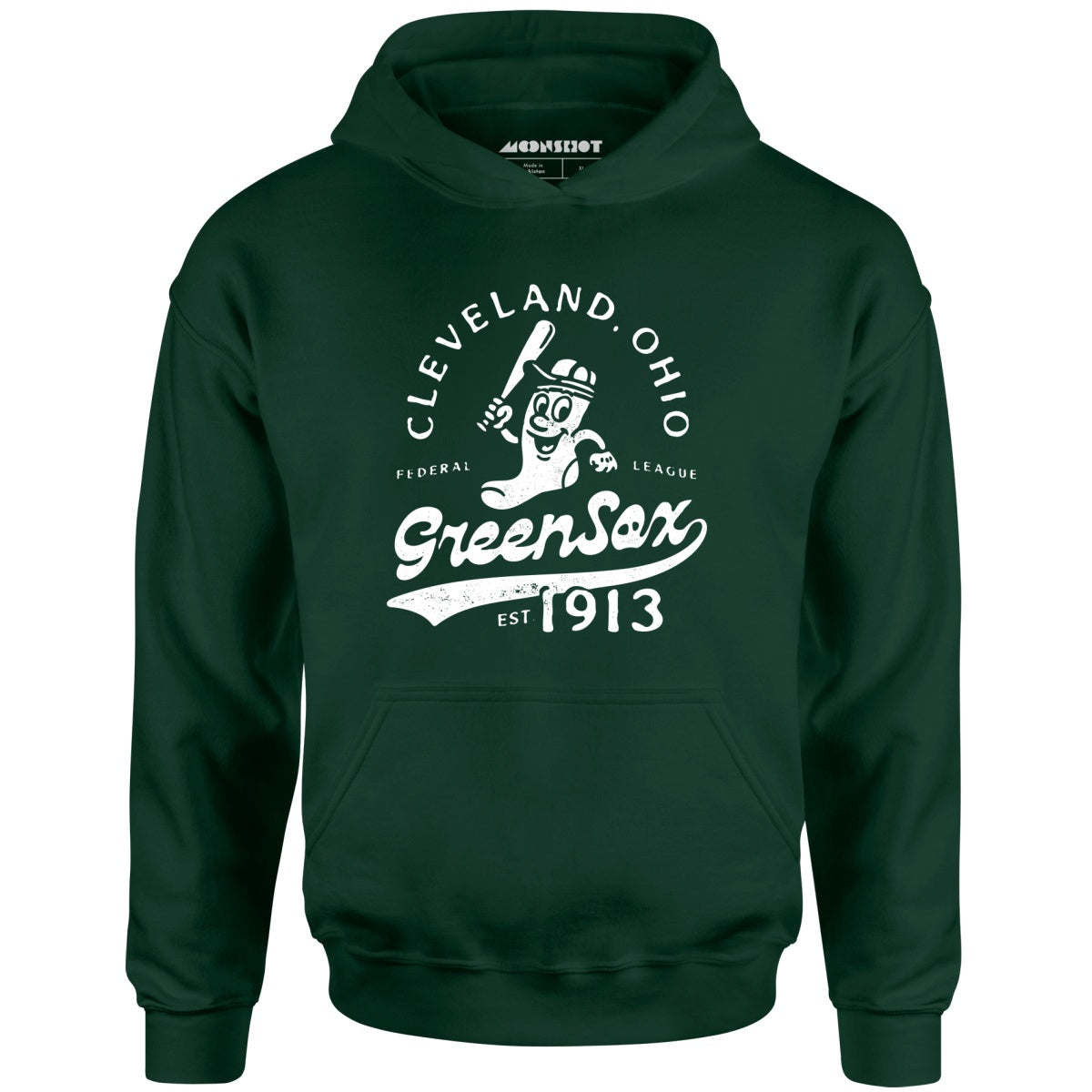 Cleveland Green Sox - Ohio - Vintage Defunct Baseball Teams - Unisex Hoodie