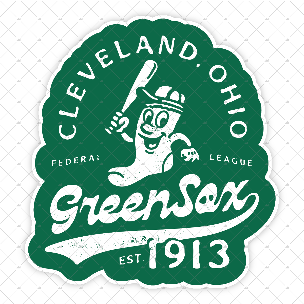 Cleveland Green Sox - Ohio - Vintage Defunct Baseball Teams - Sticker
