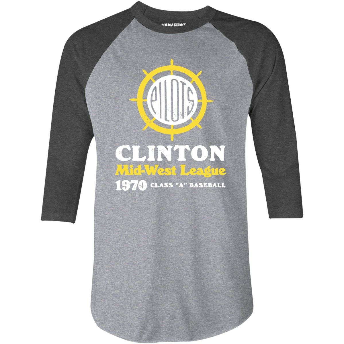 Clinton Pilots - Iowa - Vintage Defunct Baseball Teams - 3/4 Sleeve Raglan T-Shirt