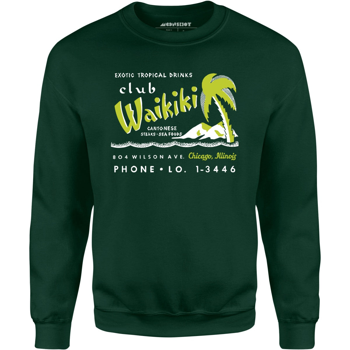 Club Waikiki - Chicago, IL - Vintage Tiki Bar - Unisex Sweatshirt