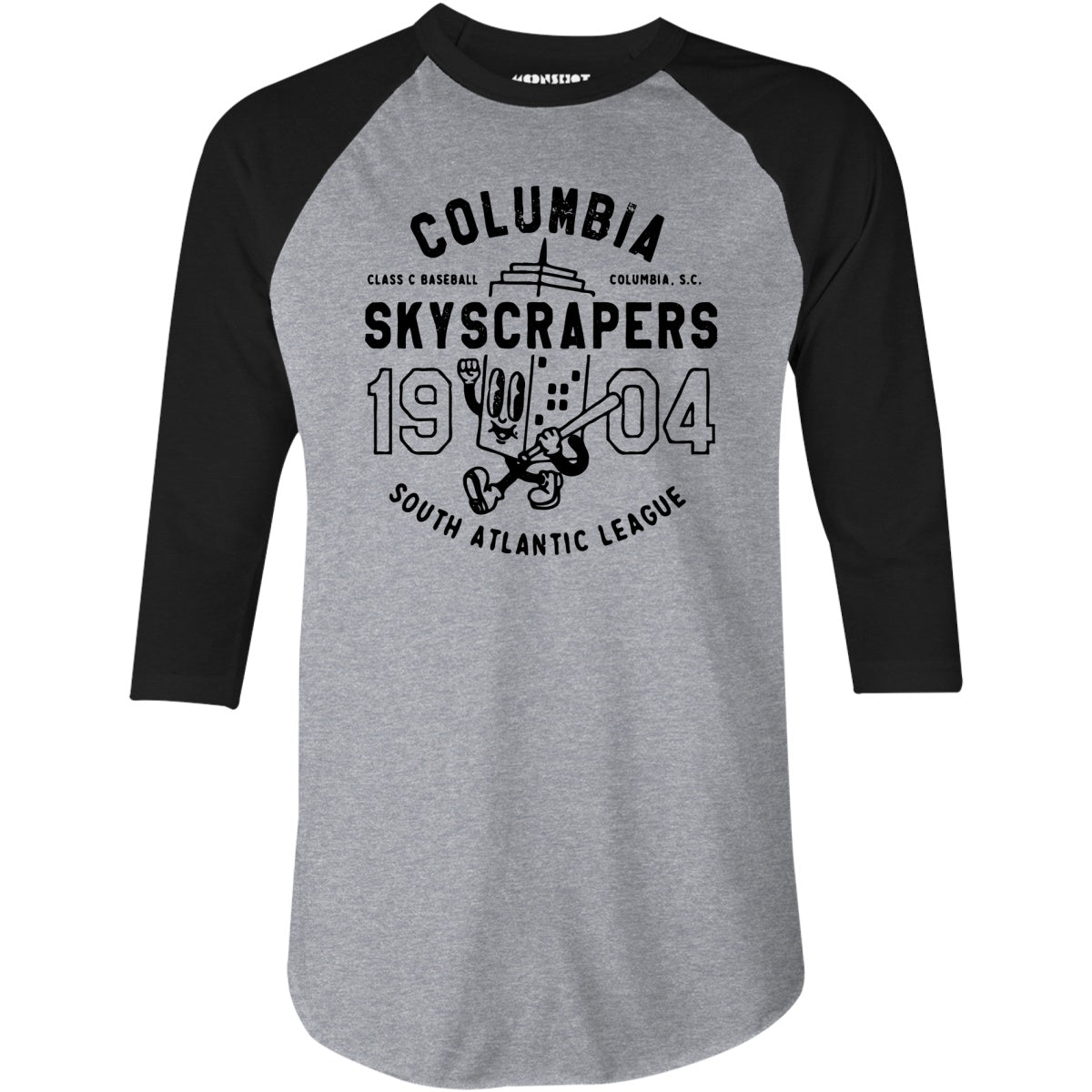 Columbia Skyscrapers - South Carolina - Vintage Defunct Baseball Teams - 3/4 Sleeve Raglan T-Shirt