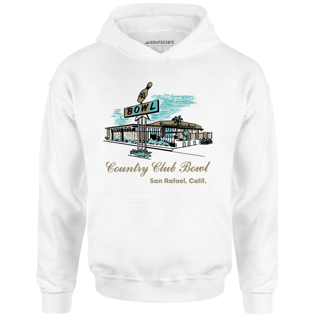 Country Club Bowl - San Rafael, CA - Vintage Bowling Alley - Unisex Hoodie
