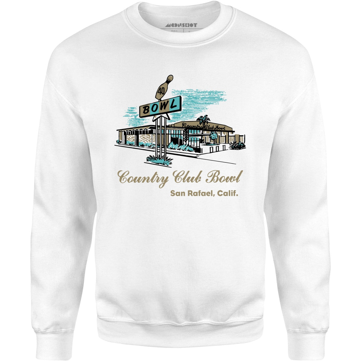 Country Club Bowl - San Rafael, CA - Vintage Bowling Alley - Unisex Sweatshirt