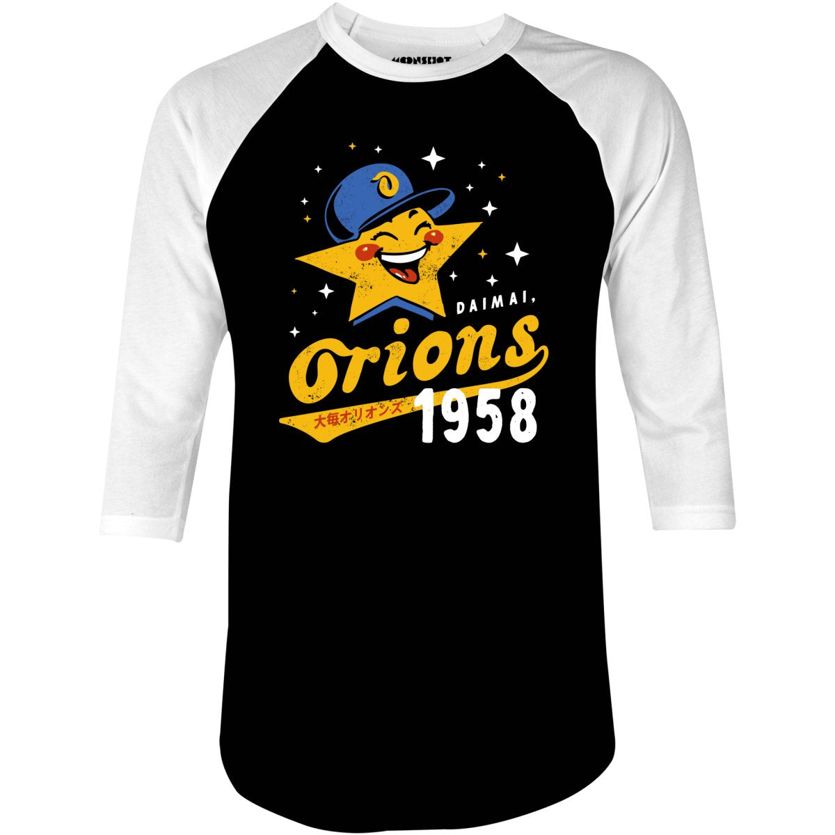 Daimai Orions - Vintage Defunct Baseball Teams - 3/4 Sleeve Raglan T-Shirt