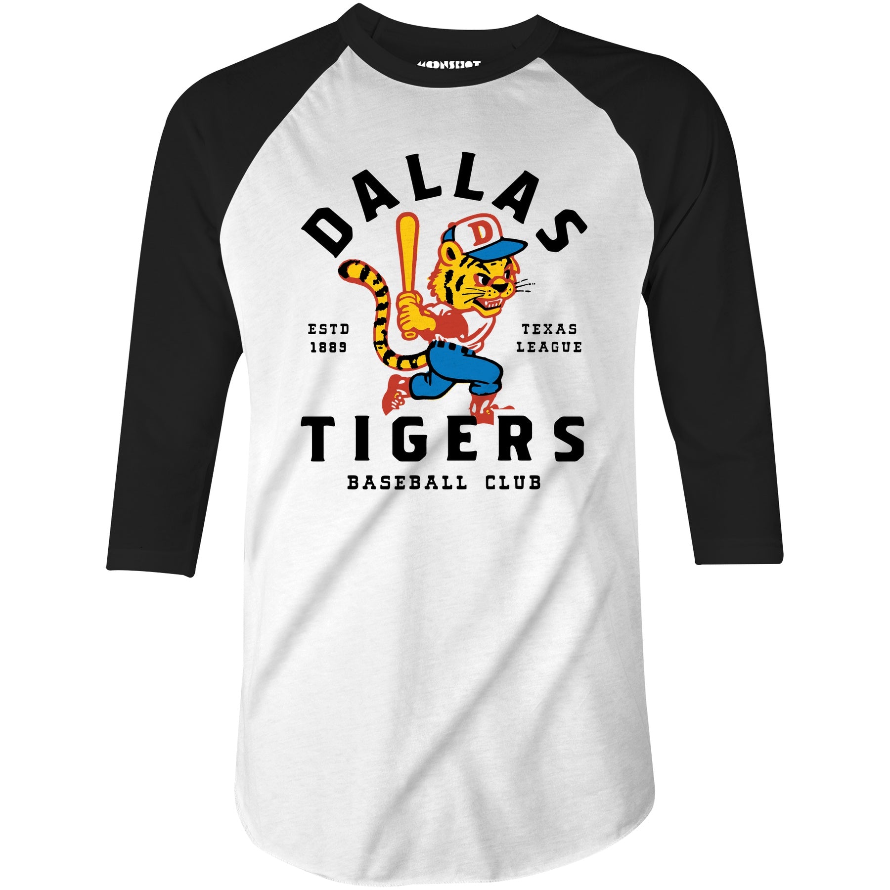 Dallas Tigers - Texas - Vintage Defunct Baseball Teams - 3/4 Sleeve Raglan T-Shirt