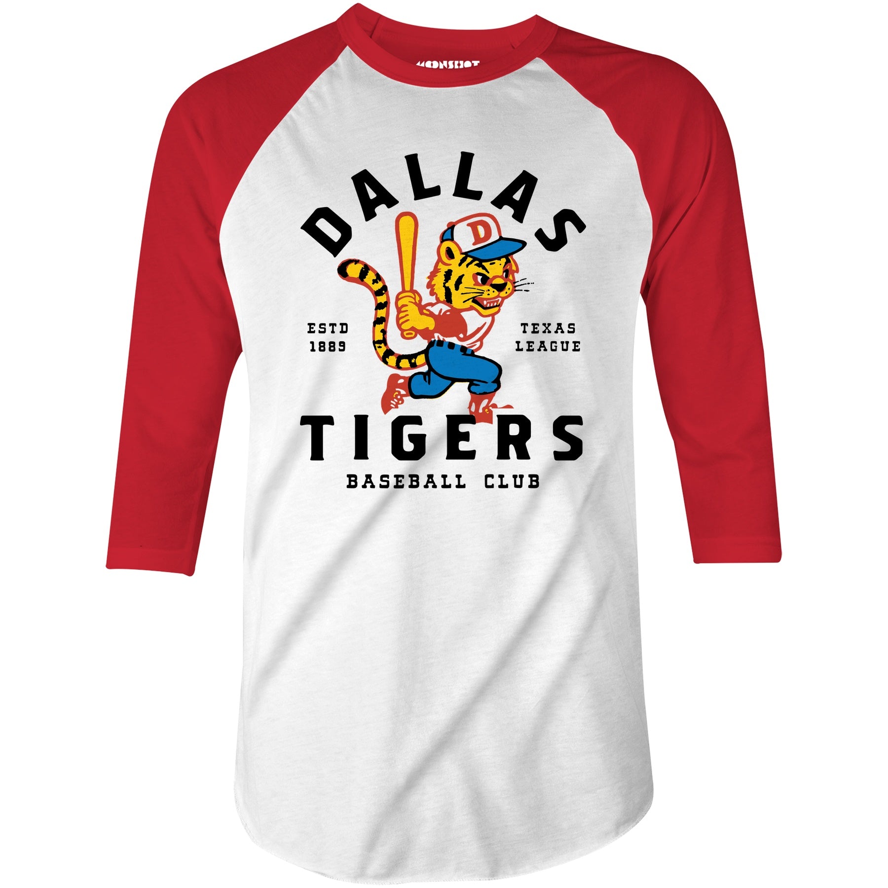 Dallas Tigers - Texas - Vintage Defunct Baseball Teams - 3/4 Sleeve Raglan T-Shirt