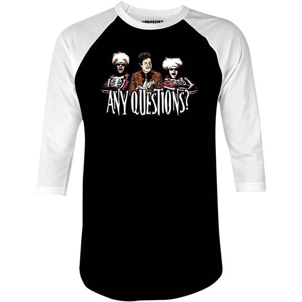 David S. Pumpkins - Any Questions? - 3/4 Sleeve Raglan T-Shirt