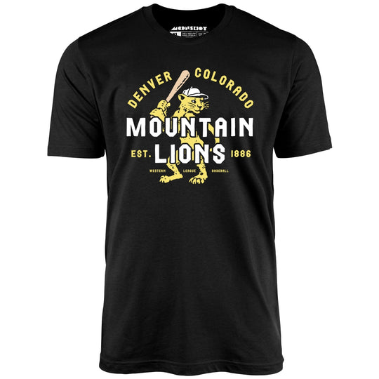 Denver Mountain Lions - Colorado - Vintage Defunct Baseball Teams - Black - Unisex T-Shirt