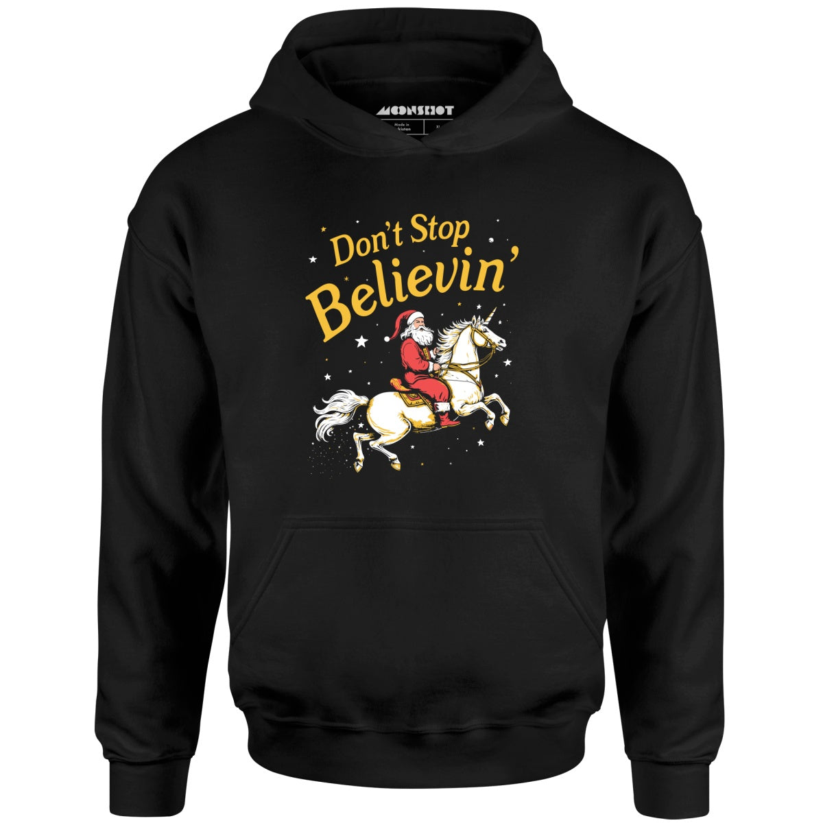 Don't Stop Believin' Santa Unicorn - Unisex Hoodie